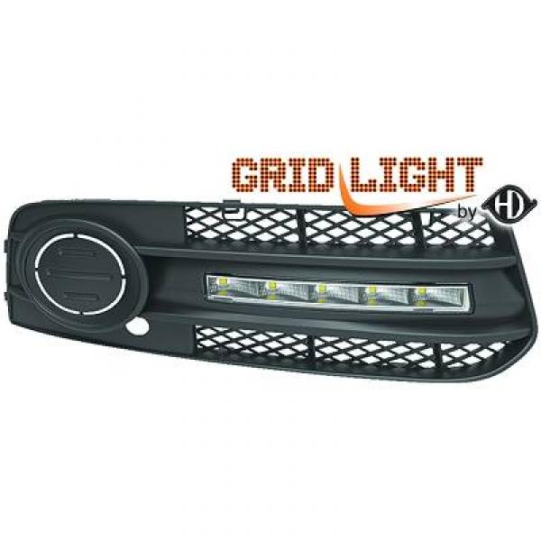 Side Grilles With Dedicated DRL Lamps suitable for AUDI A4 B8 8K (2007-2011) S4 Design