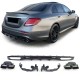 Galinio bamperio difuzorius su duslintuvo antgaliais skirtas Mercedes E-Class W213 S213 Standard (2016-2019) E63 Design Black Edition