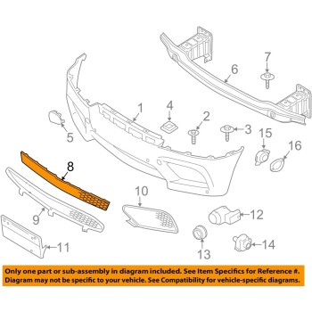 BMW Genuine Grille Front Upper Middle E70/E71 X5 M/X6 M 51117205559 