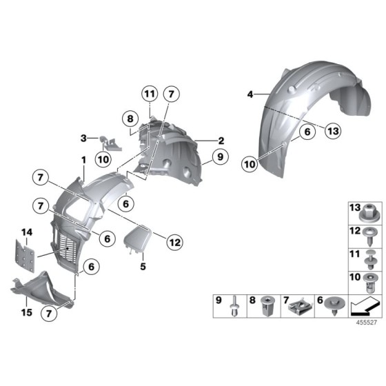 Geniune BMW 5 Series F10 M5 Front Wheel Liner – Right 51717903884