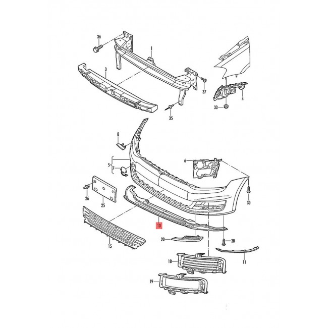 Front Lower Valence for MK7 GTI suitable for VW Golf VII 7 5G (2013-2017) GTI
