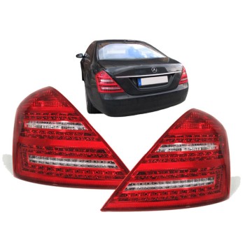 LED Taillights suitable for MERCEDES S-Class W221 (2005-2009) Limousine Red Cristal Facelift Look