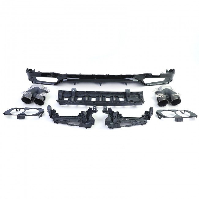 Galinio bamperio difuzorius su duslintuvo antgaliais skirtas Mercedes E-Class W213 (2016-2019) E53 Design Night Package