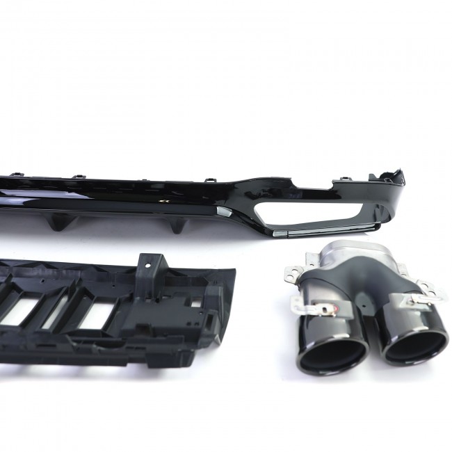 Galinio bamperio difuzorius su duslintuvo antgaliais skirtas Mercedes E-Class W213 (2016-2019) E53 Design Night Package