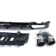 Galinio bamperio difuzorius su duslintuvo antgaliais skirtas Mercedes E-Class W213 (2016-2019) E53 Design Night Package