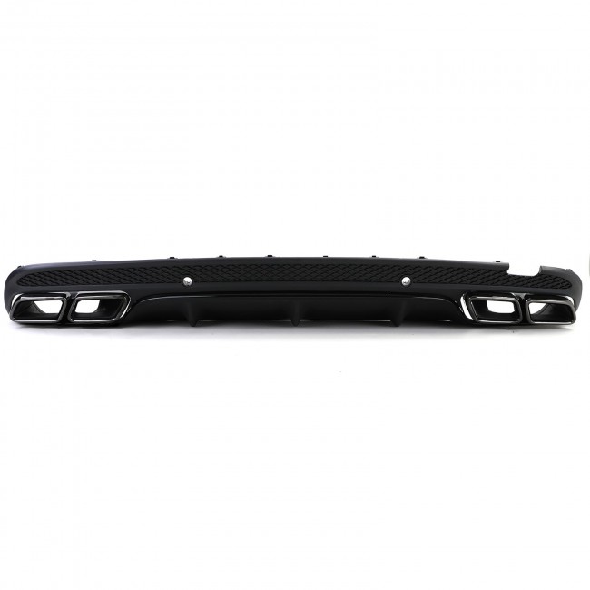 Galinio bamperio difuzorius su juodais antgaliais skirtas Mercedes E-Class W212 S212 Facelift (2013-2016) only Sport package Bumper