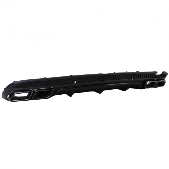 Galinio bamperio difuzorius su juodais antgaliais skirtas Mercedes E-Class W212 S212 Facelift (2013-2016) only Sport package Bumper