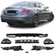 Galinio bamperio difuzorius su juodais antgaliais skirtas Mercedes E-Class W212 S212 Facelift (2013-2016) only Sport package Bumper