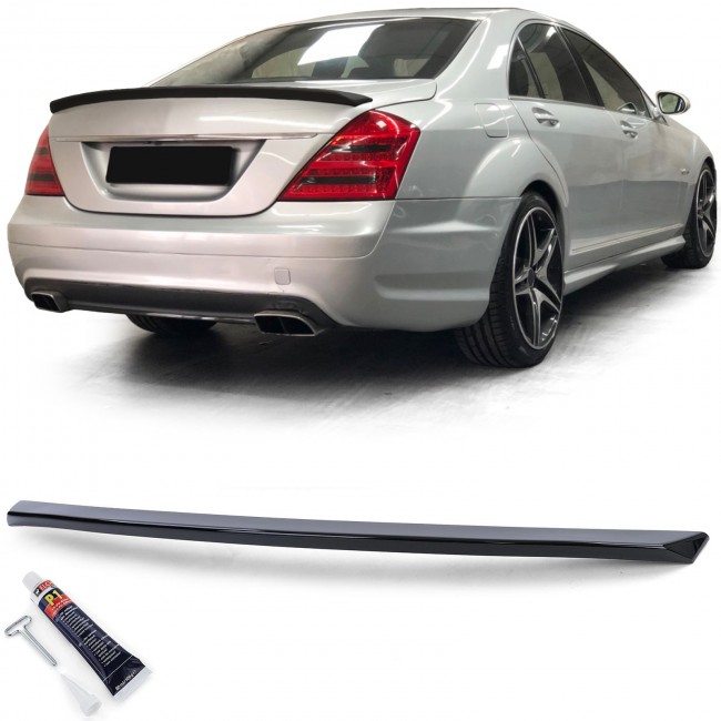 Trunk Spoiler suitable for Mercedes S-class W221 (2005-2011) Glossy Black