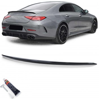 Trunk Boot Lid Spoiler suitable for Mercedes CLS C257 (2018-Up) Piano Black