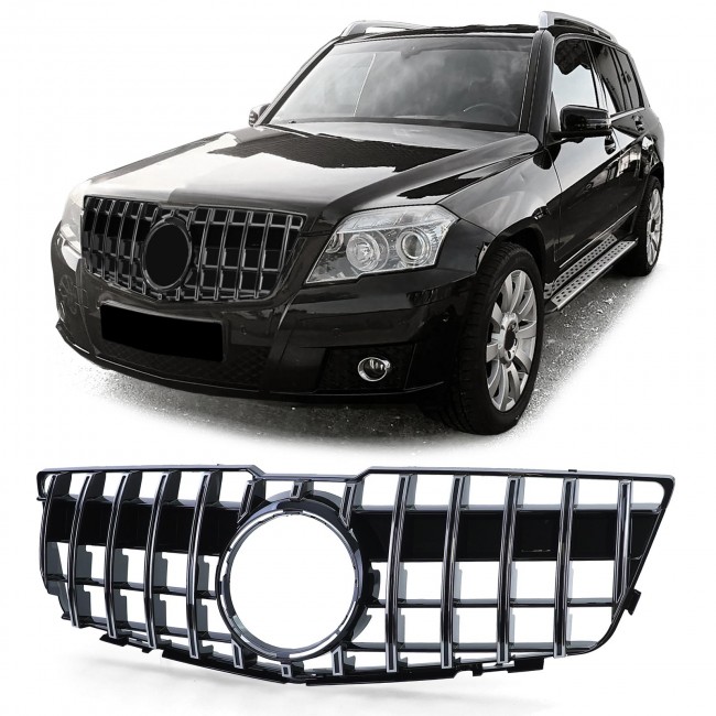 Priekinės grotelės skirtos Mercedes GLK-Class X204 Pre-Facelift (2008-2012) GT-R Panamericana Design Chrome