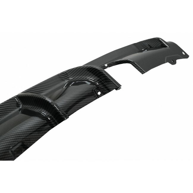 Rear Bumper Spoiler Valance Diffuser Double Outlet for Single Exhaust suitable for BMW 3 Series F30 F31 (2011-2019) M Performance Design Carbon Film Coating