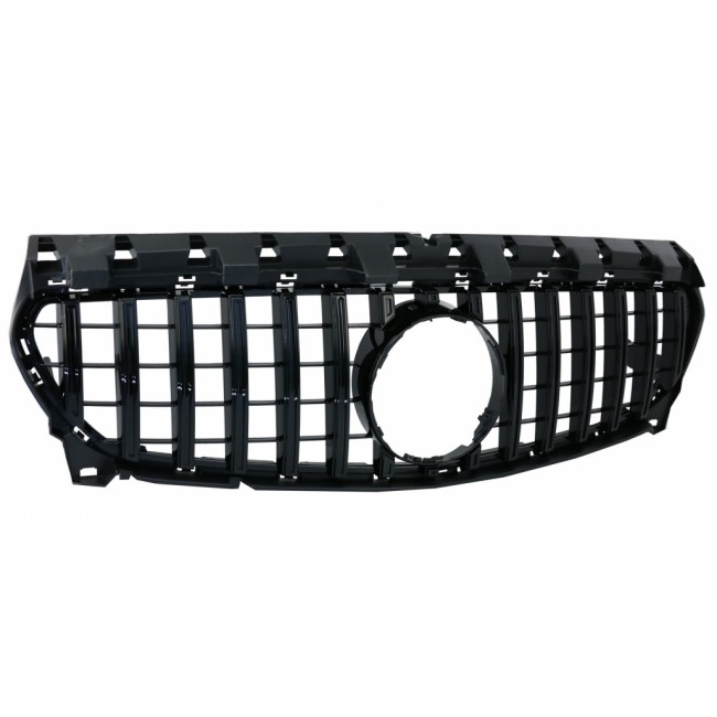 Front Central Grille suitable for Mercedes CLA C117 X117 W117 Facelift (2016-2018)  GT-R Panamericana Design Full Black