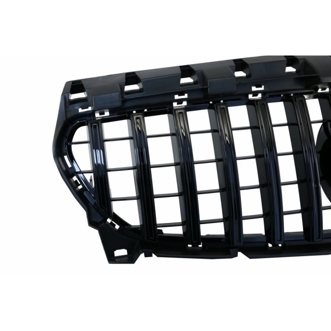 Front Central Grille suitable for Mercedes CLA C117 X117 W117 Facelift (2016-2018)  GT-R Panamericana Design Full Black