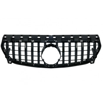 Front Central Grille suitable for Mercedes CLA C117 X117 W117 Facelift (2016-2018)  GT-R Panamericana Design Full Black
