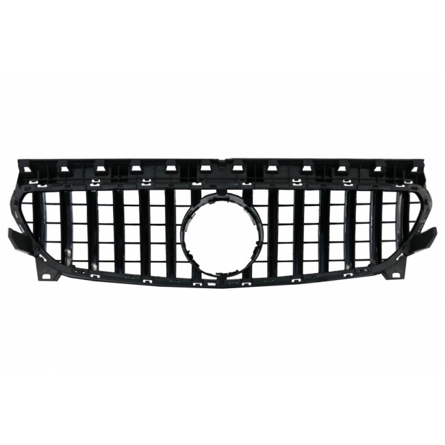 Front Central Grille suitable for Mercedes CLA C117 X117 W117 Facelift (2016-2018)  GT-R Panamericana Design Full Black