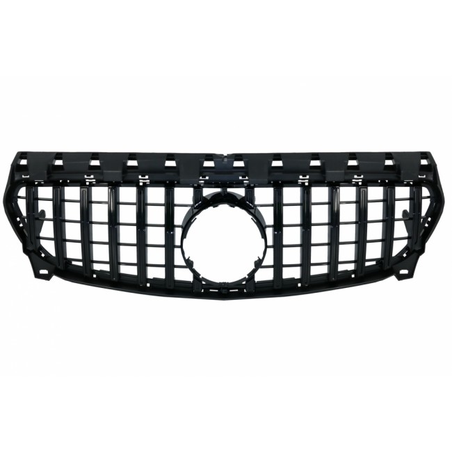 Front Central Grille suitable for Mercedes CLA C117 X117 W117 Facelift (2016-2018)  GT-R Panamericana Design Full Black