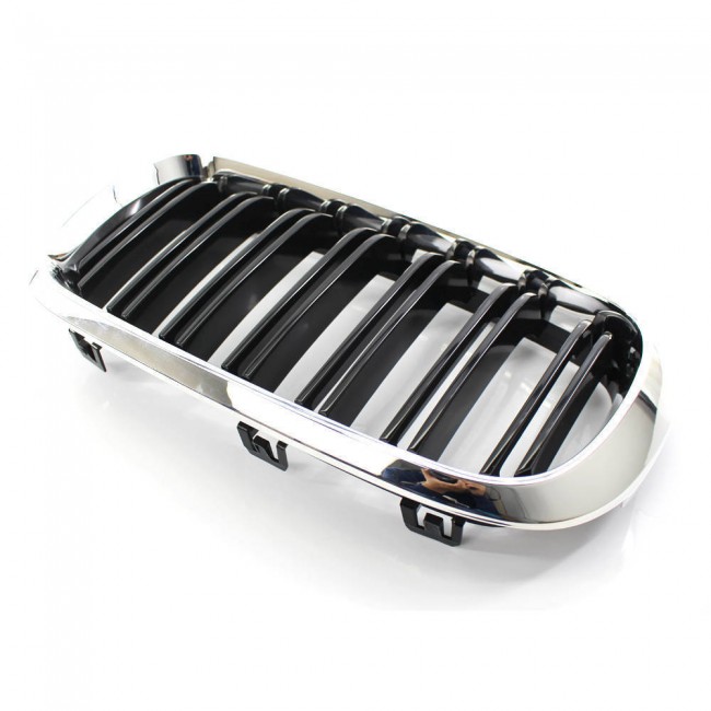 GRILLE FITS FOR BMW X5 / X6 F15 F16 SPORT DOUBLE SLAT CHROME BLACK 