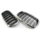 GRILLE FITS FOR BMW X5 / X6 F15 F16 SPORT DOUBLE SLAT CHROME BLACK 