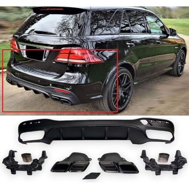 Rear bumper suitable for Mercedes GLE W166 SUV  (2015-2018) GLE63 Design