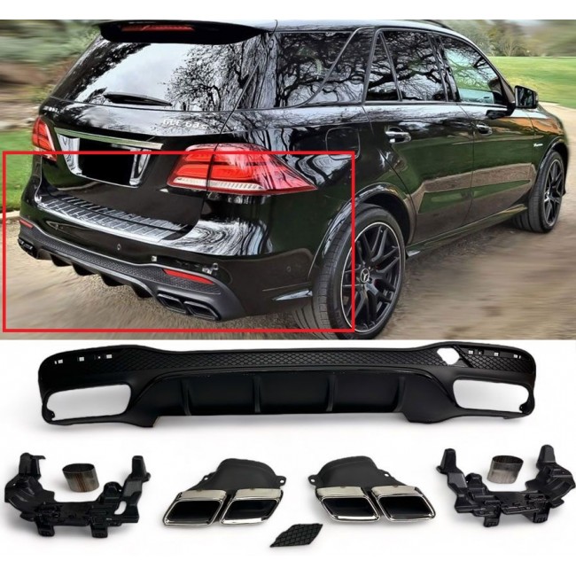 Rear bumper suitable for Mercedes GLE W166 SUV  (2015-2018) GLE63 Design