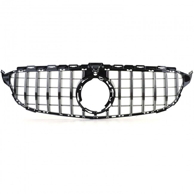 Priekinės grotelės skirtos Mercedes W205 Sedan S205 T-Modell A205 Cabriolet C205 Coupe Facelift (03.2018-2020) with 360 Chrome