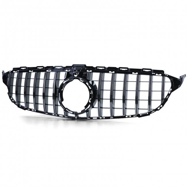 Priekinės grotelės skirtos Mercedes W205 Sedan S205 T-Modell A205 Cabriolet C205 Coupe Facelift (03.2018-2020) with 360 Chrome