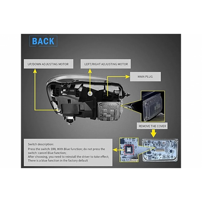 Headlights Full LED suitable for Mercedes S-Class W222 Maybach X222 (2013-2017) Facelift Look