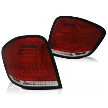 Full LED BAR Taillights suitable for Mercedes M-Class W164 Facelift (2009-2011) Red Clear