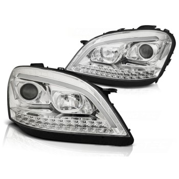 Headlights Tube Light suitable for Mercedes M-Class W164 (2005-2008) Chrome with Dynamic Turn Signals