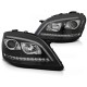 Headlights Tube Light suitable for Mercedes M-Class W164 (2005-2008) Black with Dynamic Turn Signals