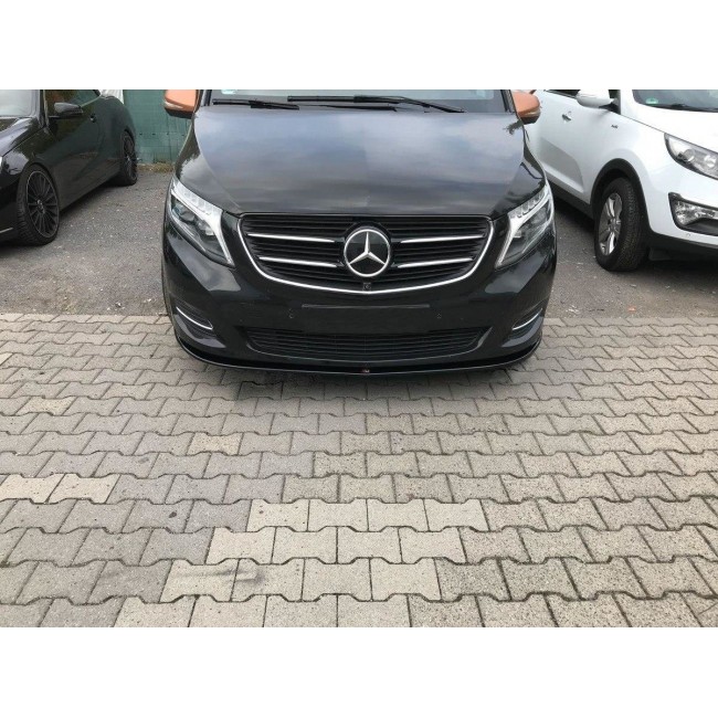 Front Bumper Lip Extension suitable for Mercedes V-Class W447 (2014-Up) only for Standard Edition Piano Black