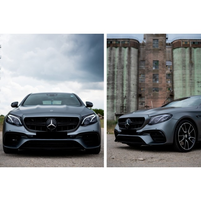 Front Bumper suitable for Mercedes E-Class W213 S213 C238 A238 (2016-2019) E63 Design Black Edition