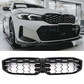 SUITABLE FOR BMW 3 SERIES G20 G21 LCI GRILLE DOUBLE BAR CHROME + BLACK
