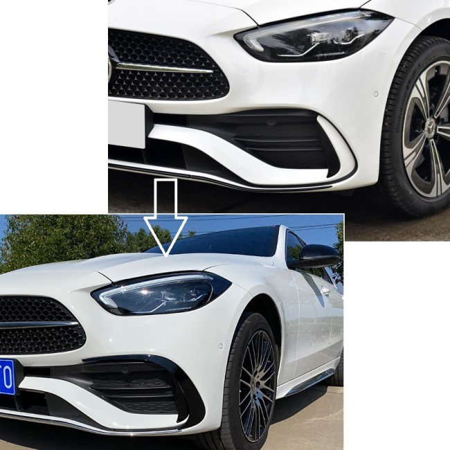 FITS FOR MERCEDES W206 S206 C AMG LINE FRONT AERO FLAPS SPOILER