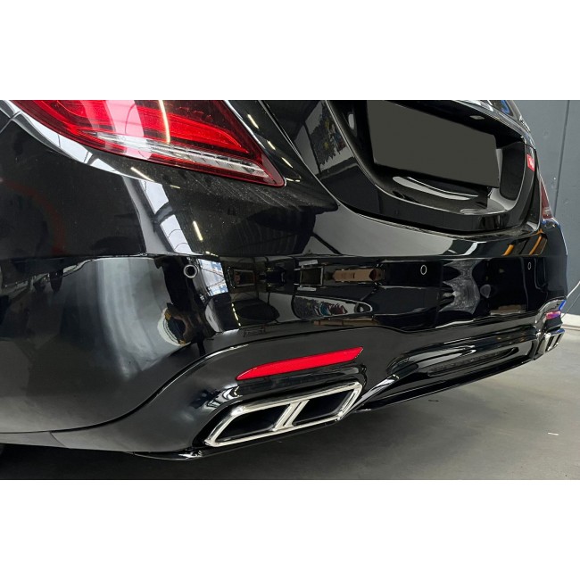 Diffuser + Exhaust pieces (CHROME) for Mercedes S  W222 Facelift