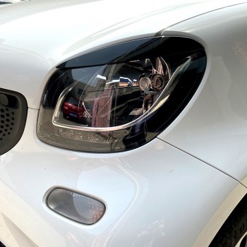 Headlight covers evil eye black gloss for Smart ForTwo C453 2014+