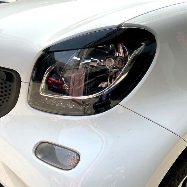 Headlight covers evil eye black gloss for Smart ForTwo C453 2014+