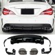 Diffuser + exhaust tips (BLACK) CLA 45 for Mercedes CLA-Class C117 X117