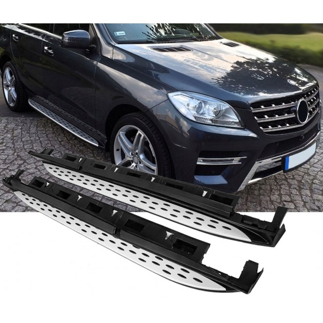 Aluminum running boards with anti-slip nubs - side steps suitable for Mercedes W166 ML & GLE 2011-2019