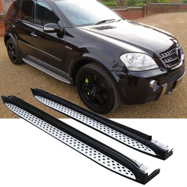 Aluminum running boards with anti-slip nubs - side steps suitable for Mercedes W164 M 2005-2011