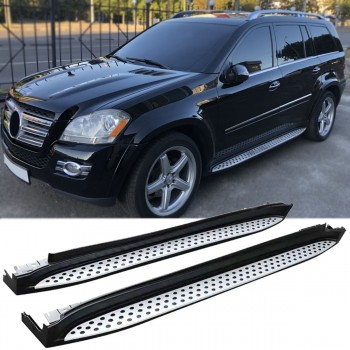 Aluminum running boards with anti-slip nubs - side steps suitable for Mercedes X164 GL 2006-2012