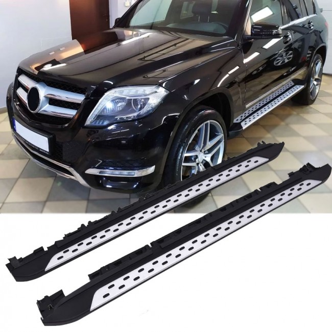Aluminum running boards with anti-slip nubs - side steps suitable for Mercedes X204 GLK 2008-2015