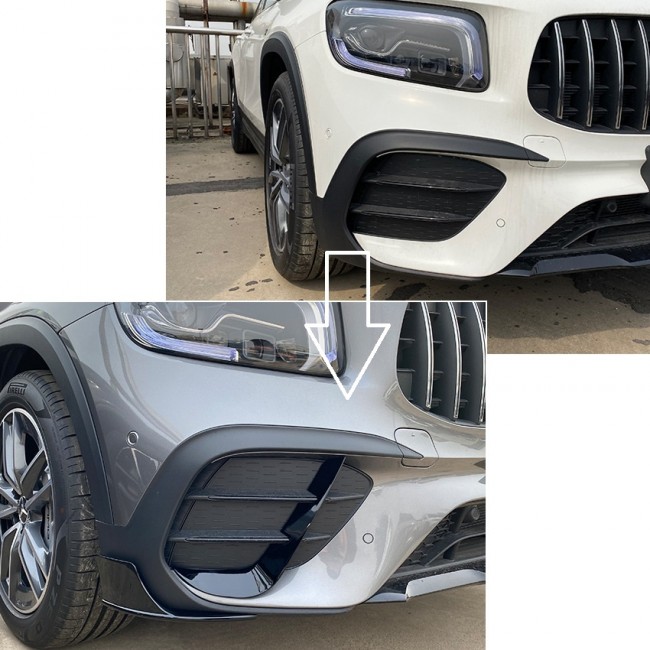 SPLITTER VORNE SCHWARZ PASST FÜR MERCEDES X247 GLB AMG PAKET