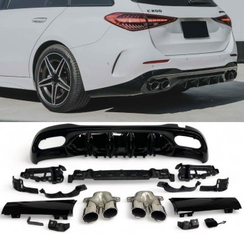 Diffusor + exhaust tips (CHROME) fits for Mercedes W206 S206