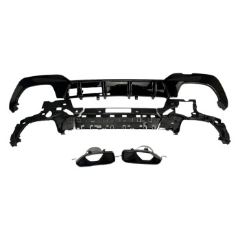 DIFFUSER + EXHAUST PIECES BLACK SUITABLE FOR BMW 3 SERIES G20 / G20 2019-2022 with M package