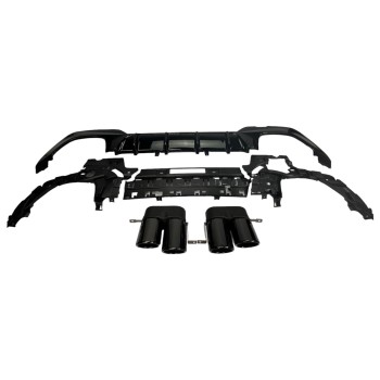 DIFFUSER + EXHAUST PIECES BLACK SUITABLE FOR BMW 3 SERIES G20 / G20 2019-2022 with M package