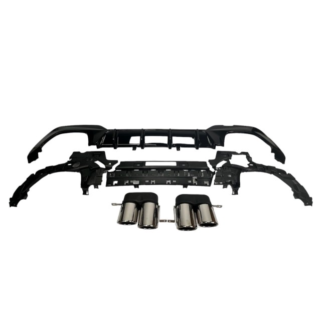 DIFFUSER + EXHAUST PIECES (CHROME) SUITABLE FOR BMW 3 SERIES G20 / G20 2019-2022 with M package
