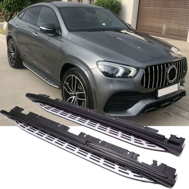 Aluminum running boards with anti-slip nubs - side steps suitable for Mercedes C167 GLE COUPE