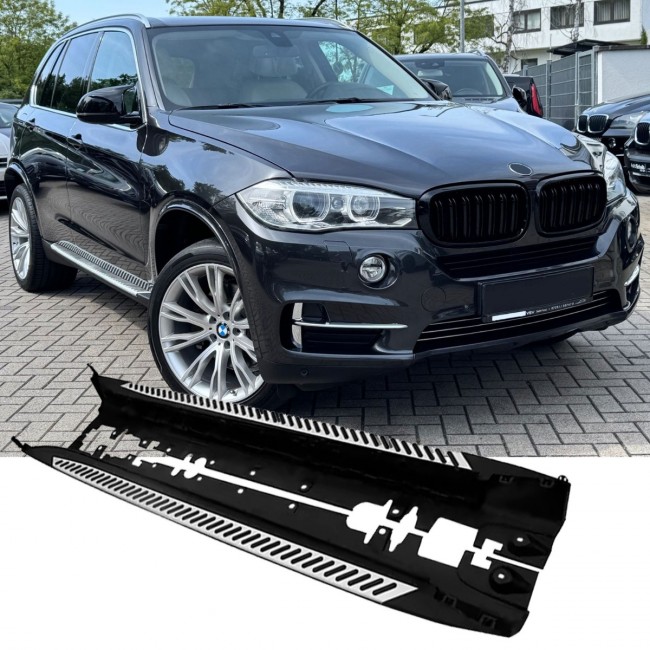 Aluminum running boards with anti-slip rubber strips - Side Steps suitable for BMW X5 F15 2013-2018